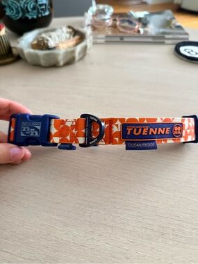 TUENNE Orange & Blue Patterned Dog Collar